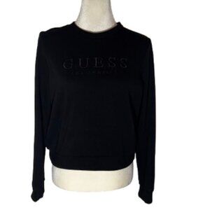 Women's Guess Black Long Sleeve Crew Neck Sweatshirt Size Medium